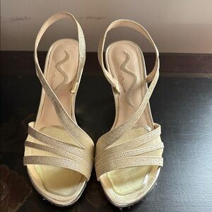 Nina Gold Strappy Heels